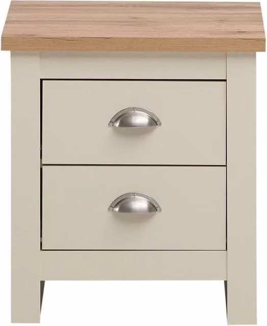 Nordara Cream Bedside Table and Nightstand Storage Organizer