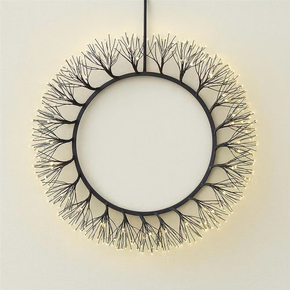 mysmartbuy Metal Outdoor LED Wreath in White, Diameter: 35 cm – 3