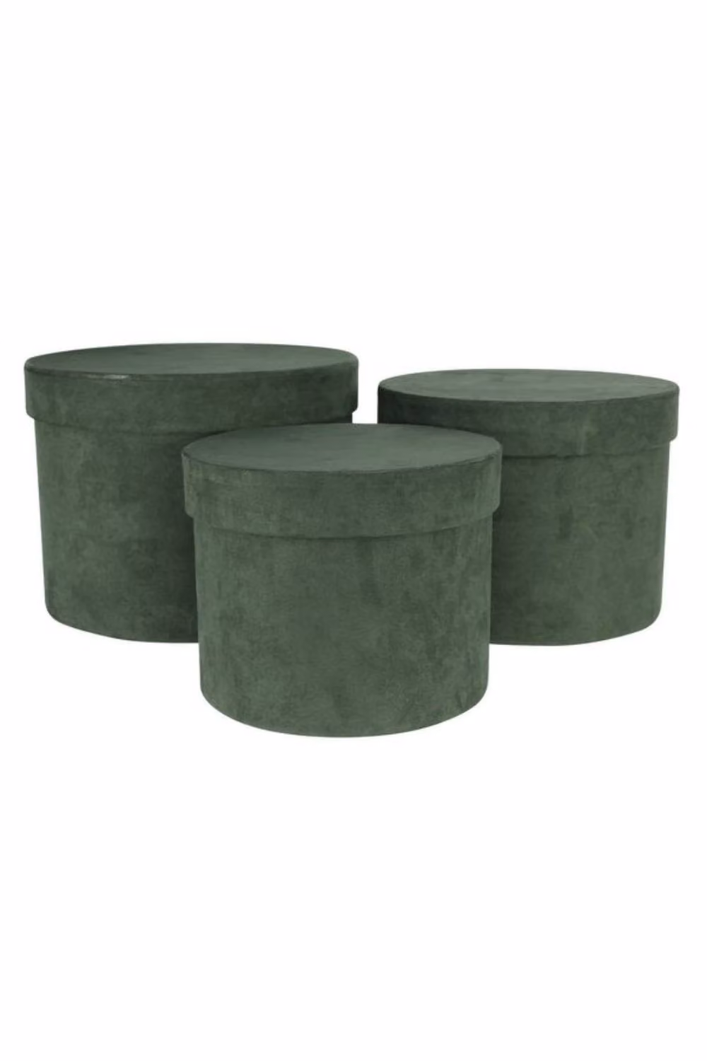 KDMD Green Suede Hat Boxes Set of 3 – 2
