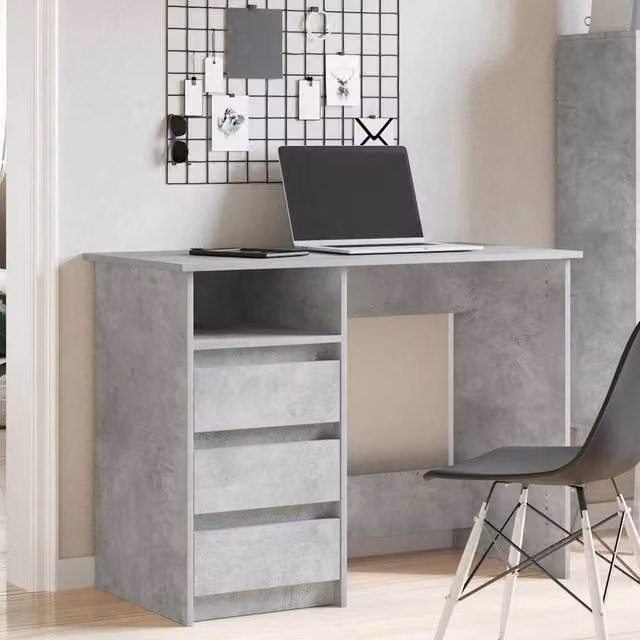Berkfield Home Grey Decorative Writing Desk in Engineered Wood, W/D/H: 102 x 50 x 75 cm – 1
