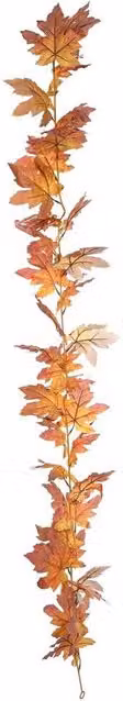 Kingsbury Gifts Artificial Autumn Maple Leaf Garland in Brown, Red, Orange and Yellow
