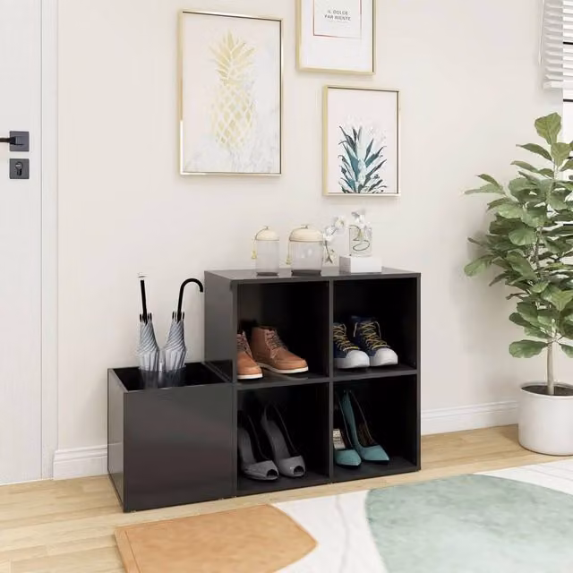 Berkfield Home Hall Shoe Cabinet in Grey, W/D/H: 105 x 35.5 x 70 cm – 1
