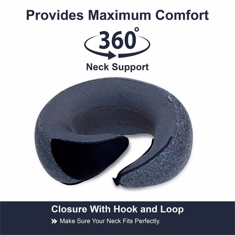 Nordara U-Shaped Memory Foam Travel Pillow in Dark Grey – 2
