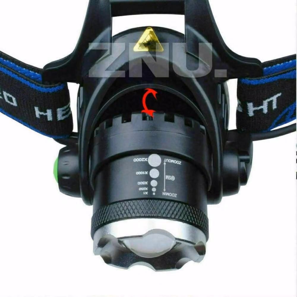NESTLUNE USB Rechargeable Waterproof LED Zoom Headlamp in Black – 3