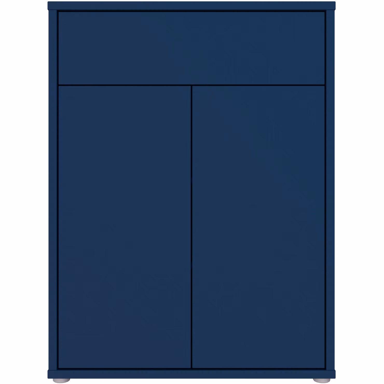 Furniture To Go Alice Springs Modern Shoe Cabinet in Light Grey and Night Blue with 2 Push-Open Doors and 1 Push-Open Drawer – 2