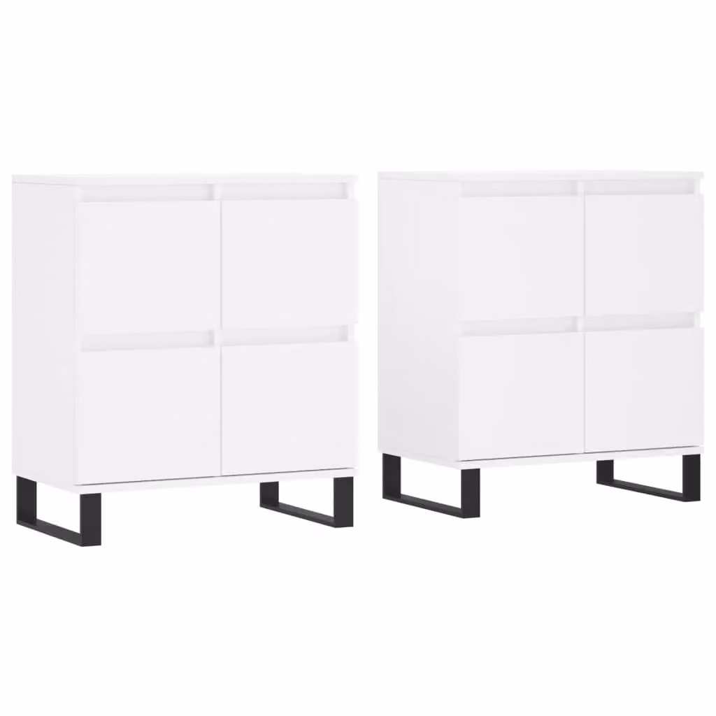 Berkfield Home Set of 2 Classic White Matt MDF Sideboards