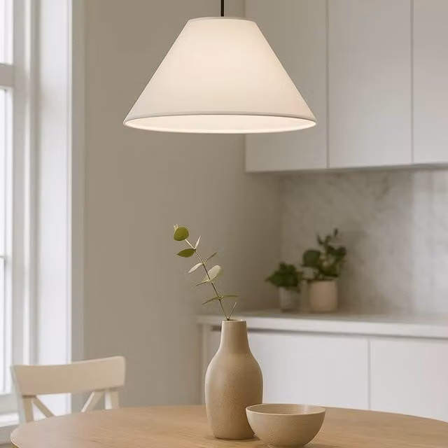Voltico Two Pack of White Fabric Cone Coolie Lamp Shades, Diameter: 30.48 cm
