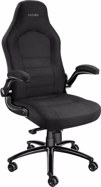tectake Springsteen Executive Office Chair in Black with Armrests and Swivel Function – 1
