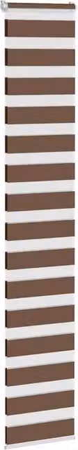 Berkfield Home Brown Zebra Day and Night Blind with Polyester Fabric, W: 40 cm, H: 200 cm – 1