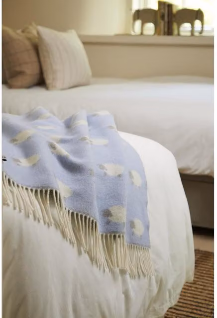 Tweedmill Blue Merino Wool Baby Blanket