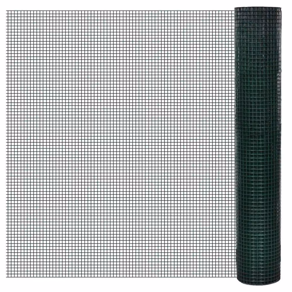 Berkfield Home Green PVC Coated Galvanised Steel Chicken Wire Fence, 10 x 1 m – 2