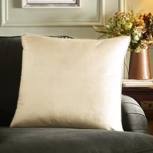 Appletree Harlan Velvet Square Cushion in Pink or Beige, W/D/H: 55 x 55 x 55 cm – 1