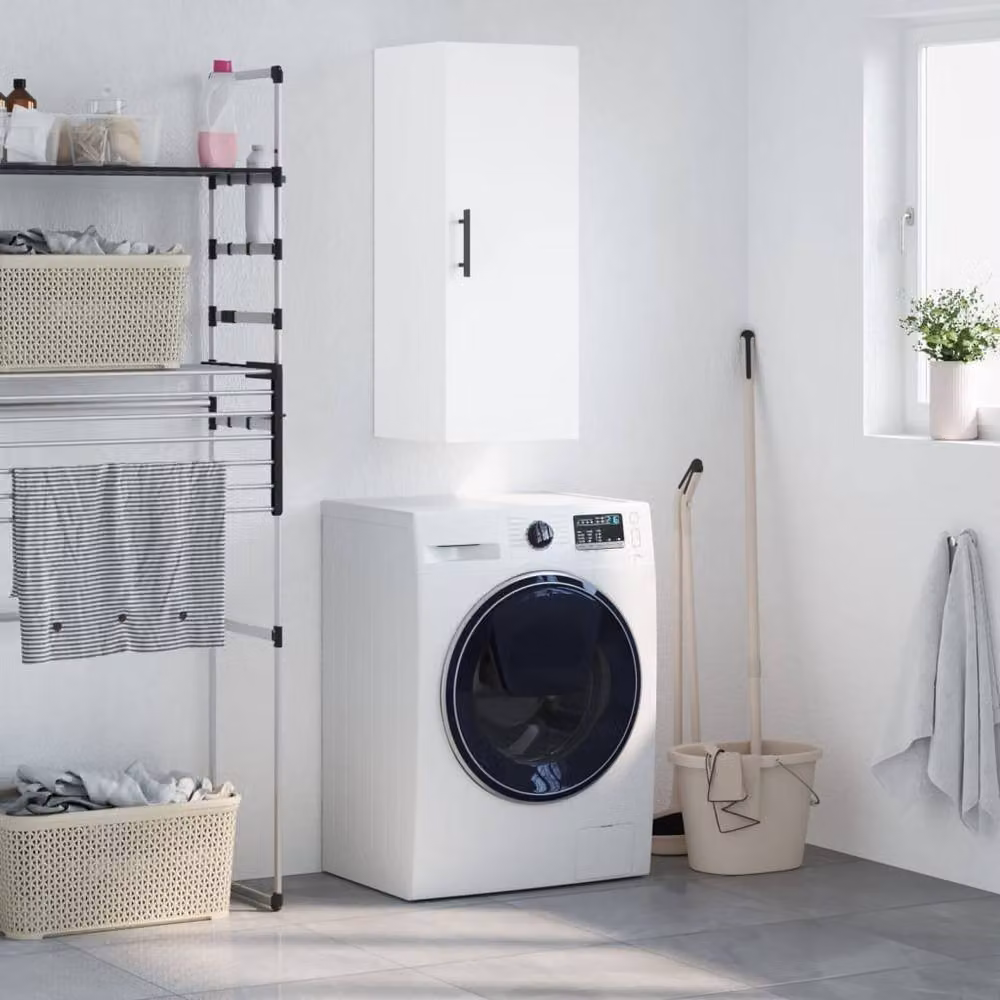 Berkfield Home Wall Mounted Cabinet in White, W/D/H: 34.5 x 34 x 90 cm – 2