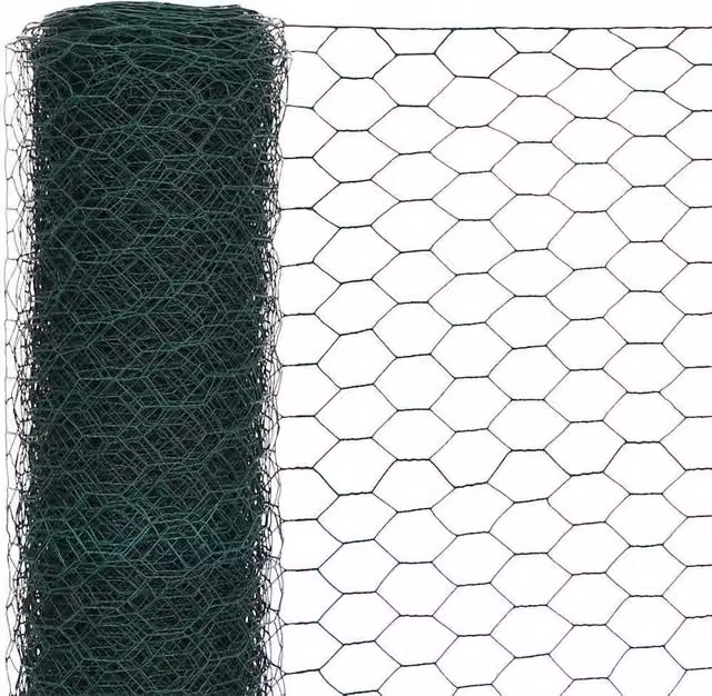 Berkfield Home Sturdy Green PVC Coated Steel Chicken Wire Fence, 25 x 1.2 m – 1
