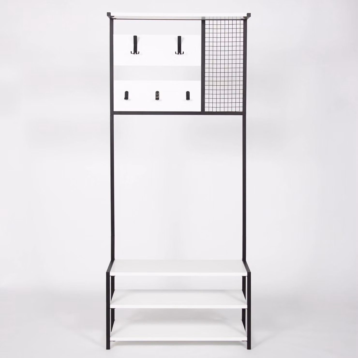 GFW Shifnal Hallway Storage Unit with Bench in White – 2