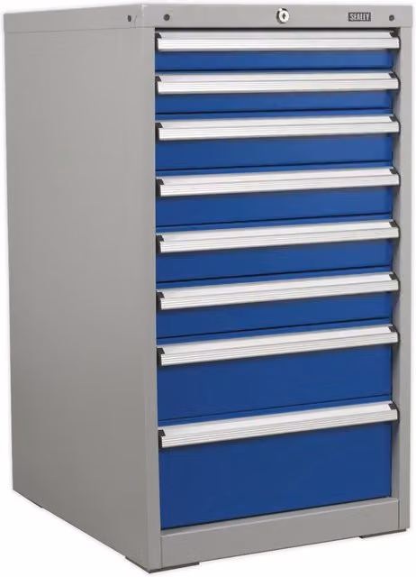 Loops 8 Drawer Industrial Metal Cabinet in Multicolour with Lock