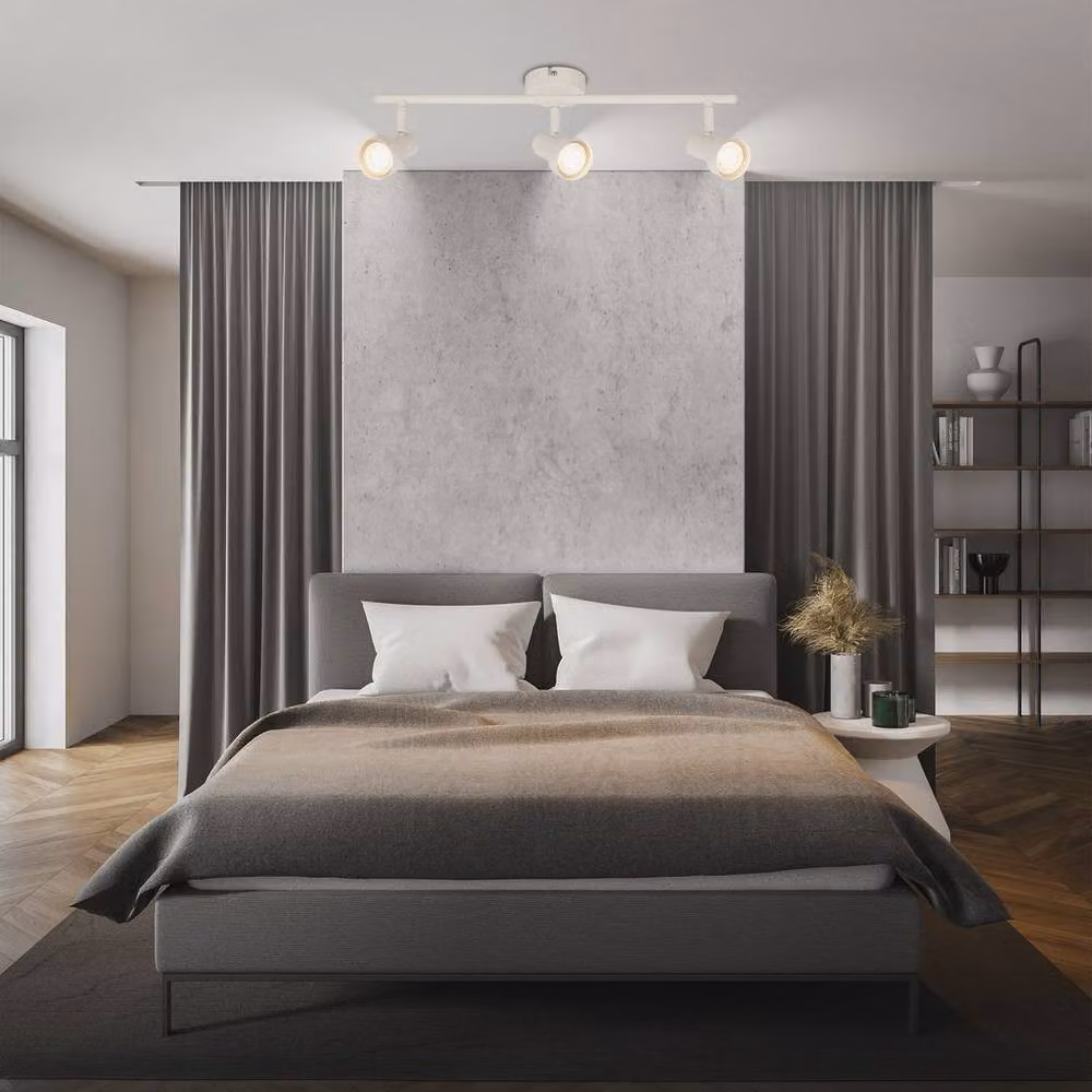 Briloner White Metal Adjustable 3-Light Ceiling Spotlight for GU10 Bulbs, W: 47.5 cm – 5