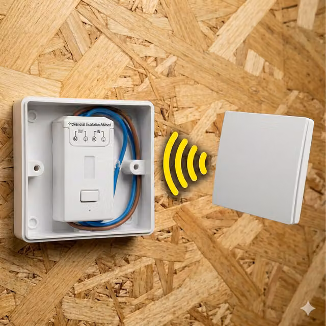 Ener-J 1 Gang Wireless Kinetic Switch Kit in White, 500W RF Receiver