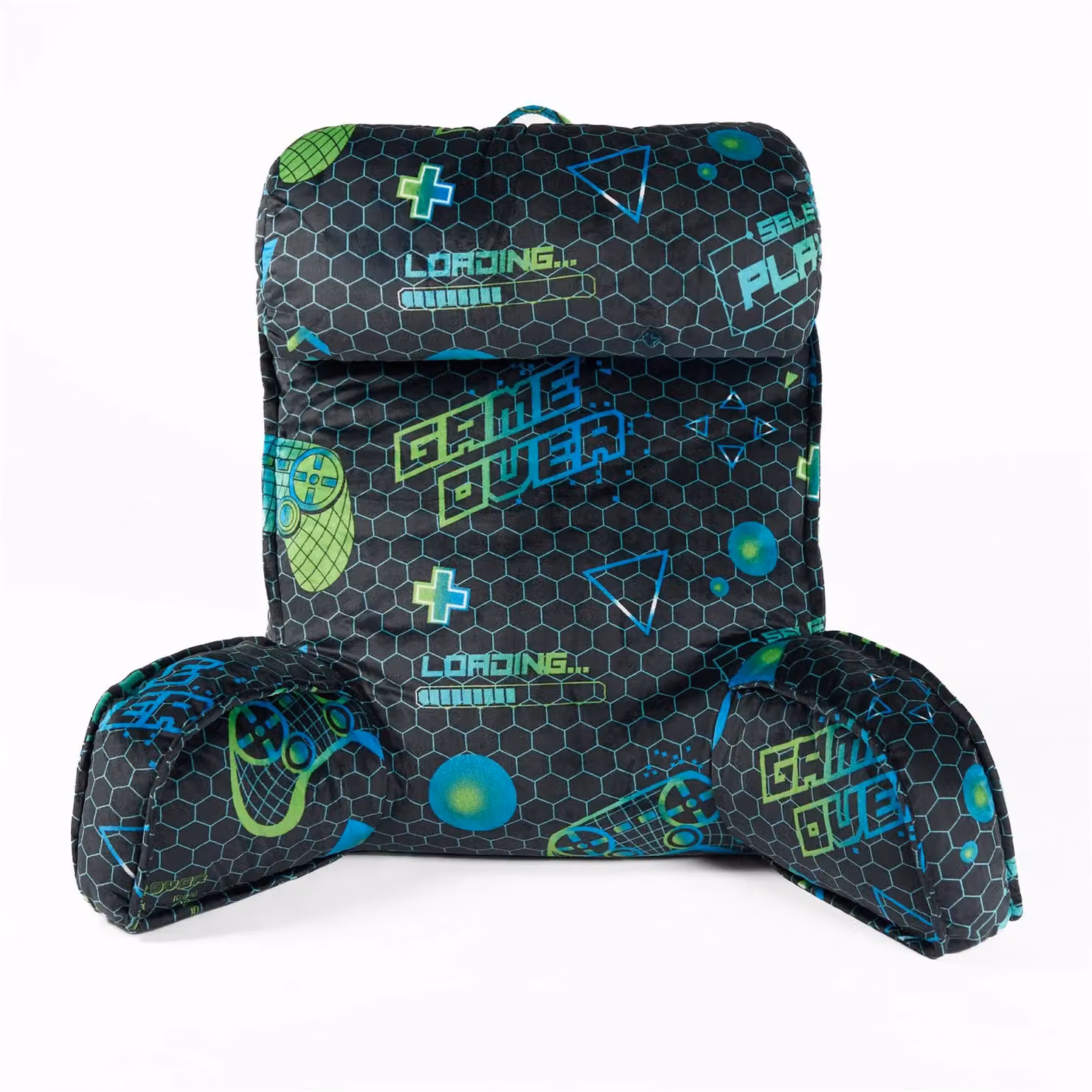 OHS Cuddle Cushion with Head Rest and Arms, Soft Contoured Back and Neck Support Reading Pillow for Adults and Kids, Blue, Green or Multicolour – 6