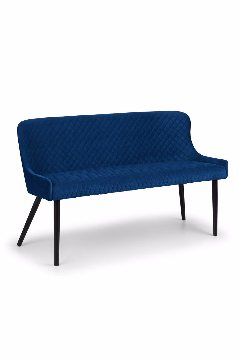 Julian Bowen Luxe High Back Upholstered Dining Bench in Blue and Black, W: 143 cm, H: 81 cm, D: 62 cm – 4