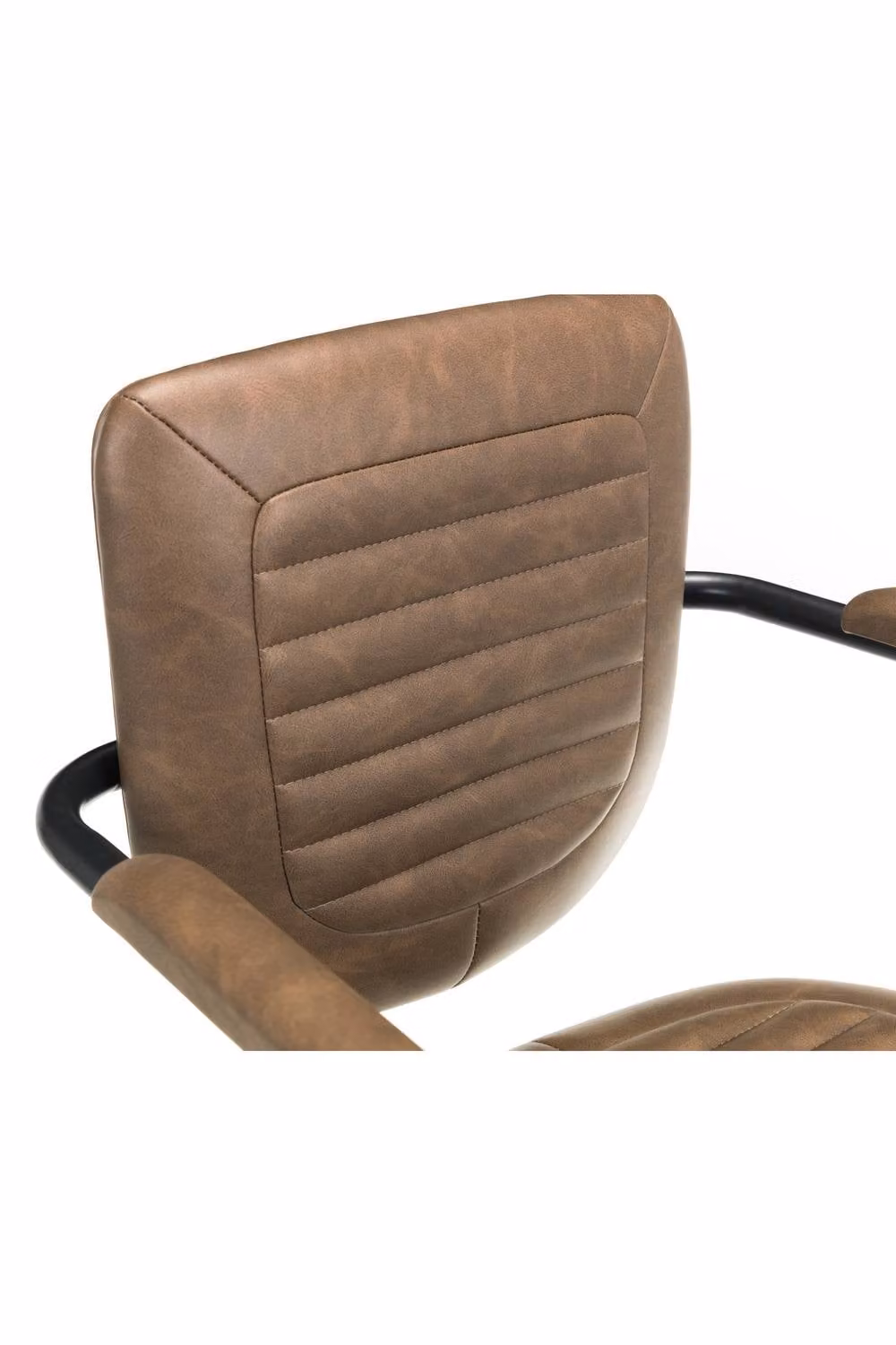 Julian Bowen Gehry Swivel Task Chair in Brown and Black Synthetic Leather – 8