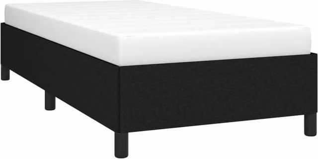 Berkfield Home Single Fabric Upholstered Bed Frame, Black, W/D/H: 90 x 190 cm – 1