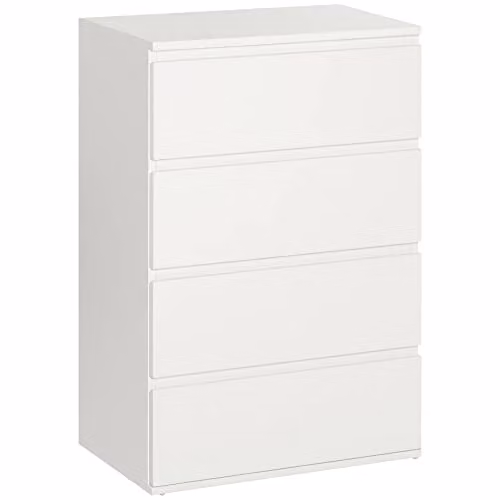 HOMCOM 4 Drawer Chest of Drawers Storage Cabinet in White – 2