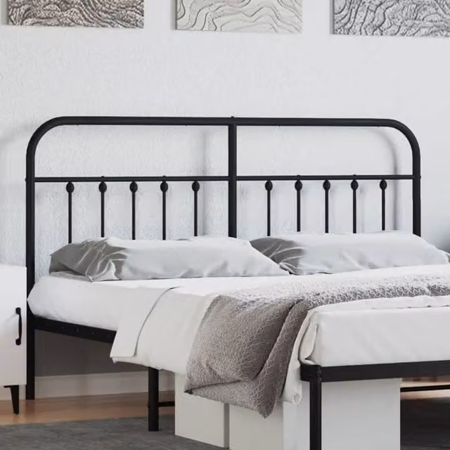 Berkfield Home Classic Metal Headboard in Black, 160 cm – 1