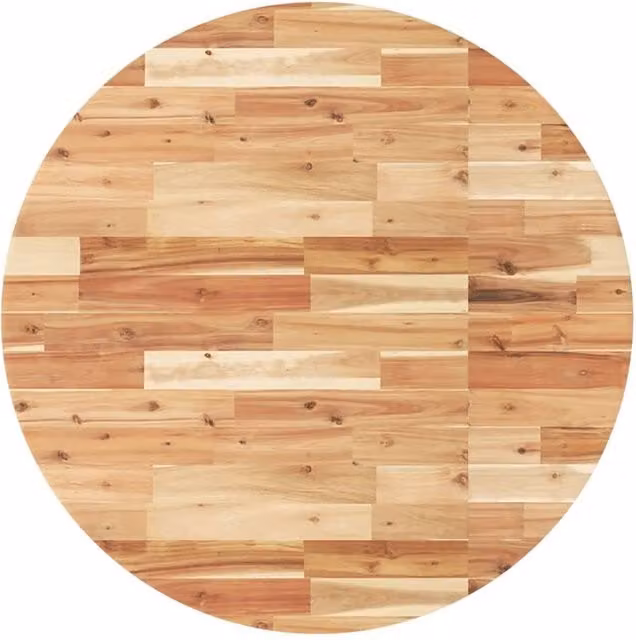 Berkfield Home Round Acacia Solid Wood Table Top, Brown, Diameter: 90 cm, Height: 4 cm