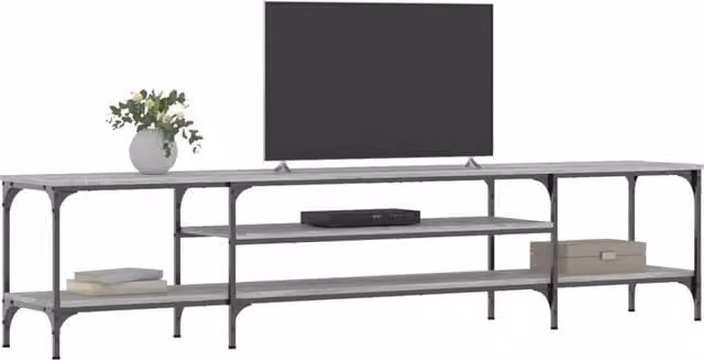 Berkfield Home Industrial TV Cabinet in Grey Sonoma, W/D/H: 201 x 35 x 45 cm