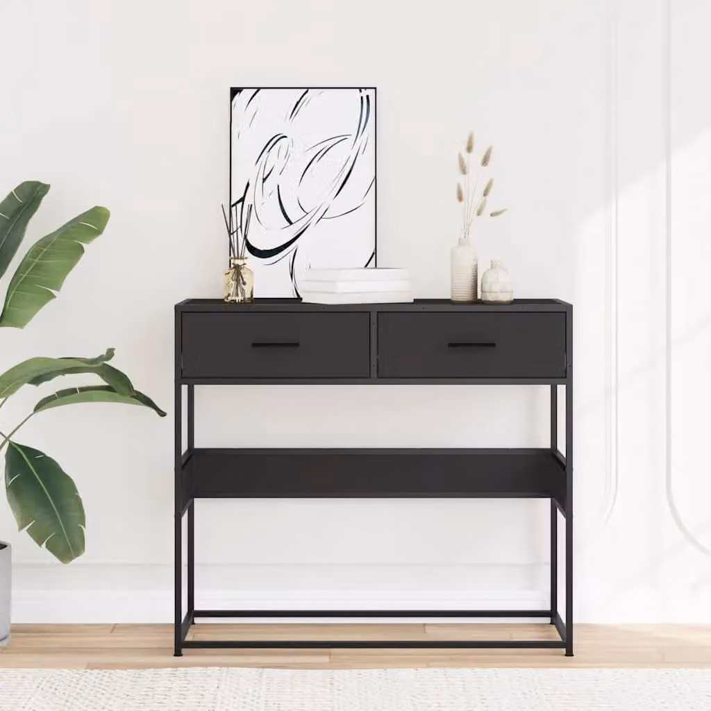 Berkfield Home Black Scandinavian Console Table W/D/H: 90 x 35 x 80 cm – 3
