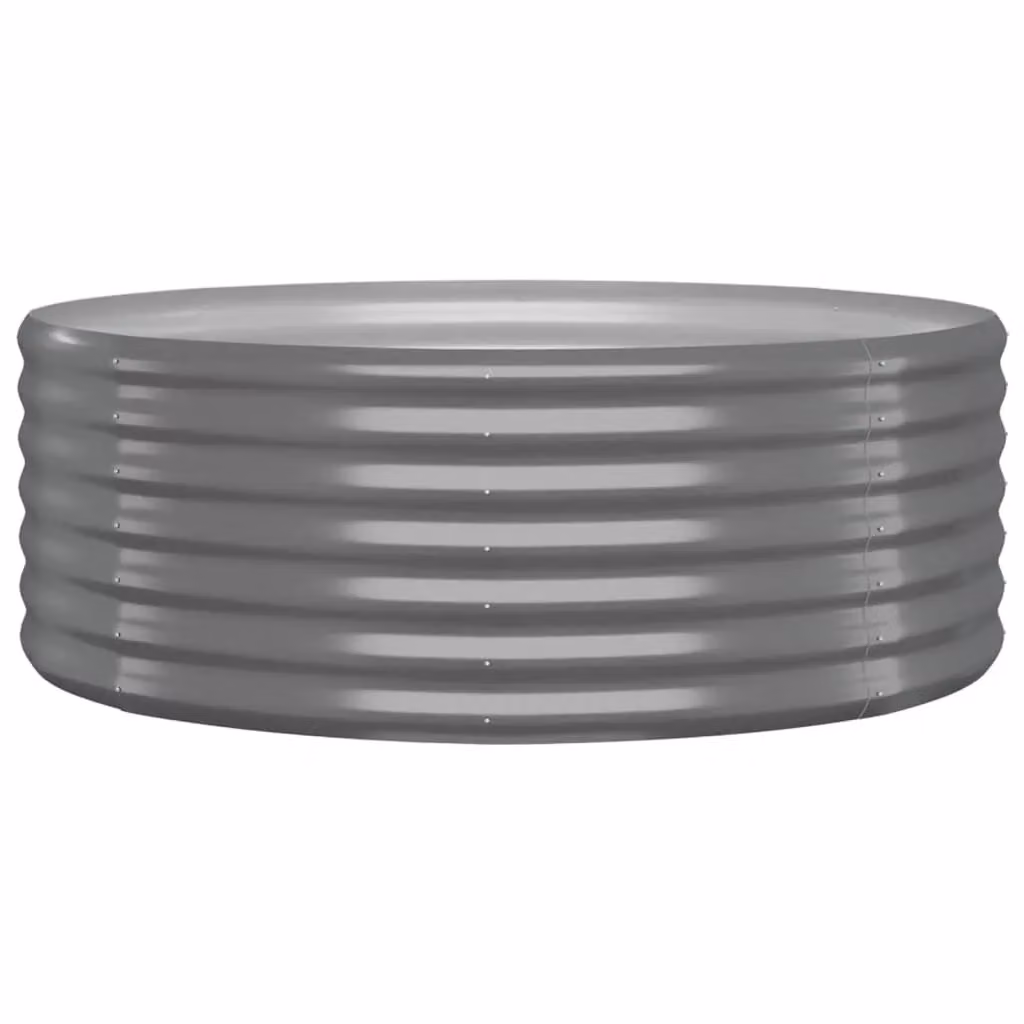 Berkfield Home Garden Grey Powder-coated Steel Raised Bed, W/D/H: 100 x 100 x 36 cm – 2