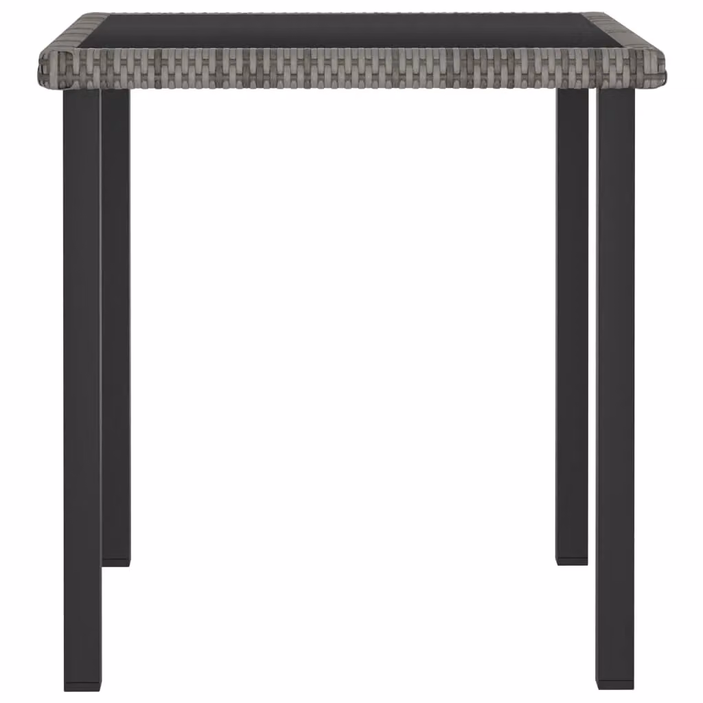 Berkfield Home Grey Poly Rattan Garden Dining Table W/D/H: 70 x 70 x 73 cm – 2