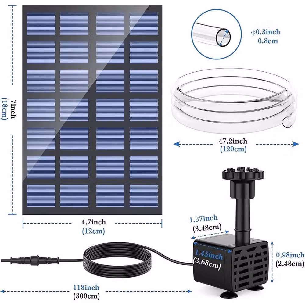 FLAVORA 2.5W Solar Fountain Water Pump in Black – 2