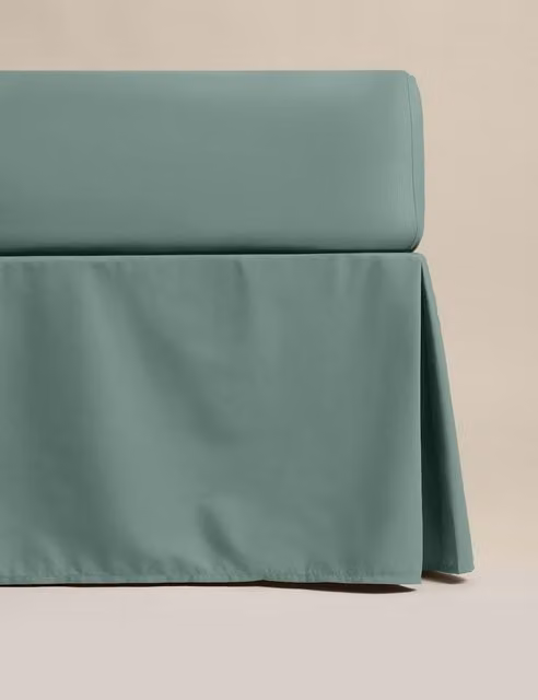 M&S Pure Egyptian Cotton Valance Sheet in Smokey Green