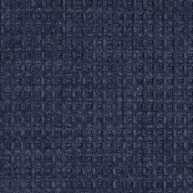 Linda Barker Luxury Waffle Fabric in Navy Blue