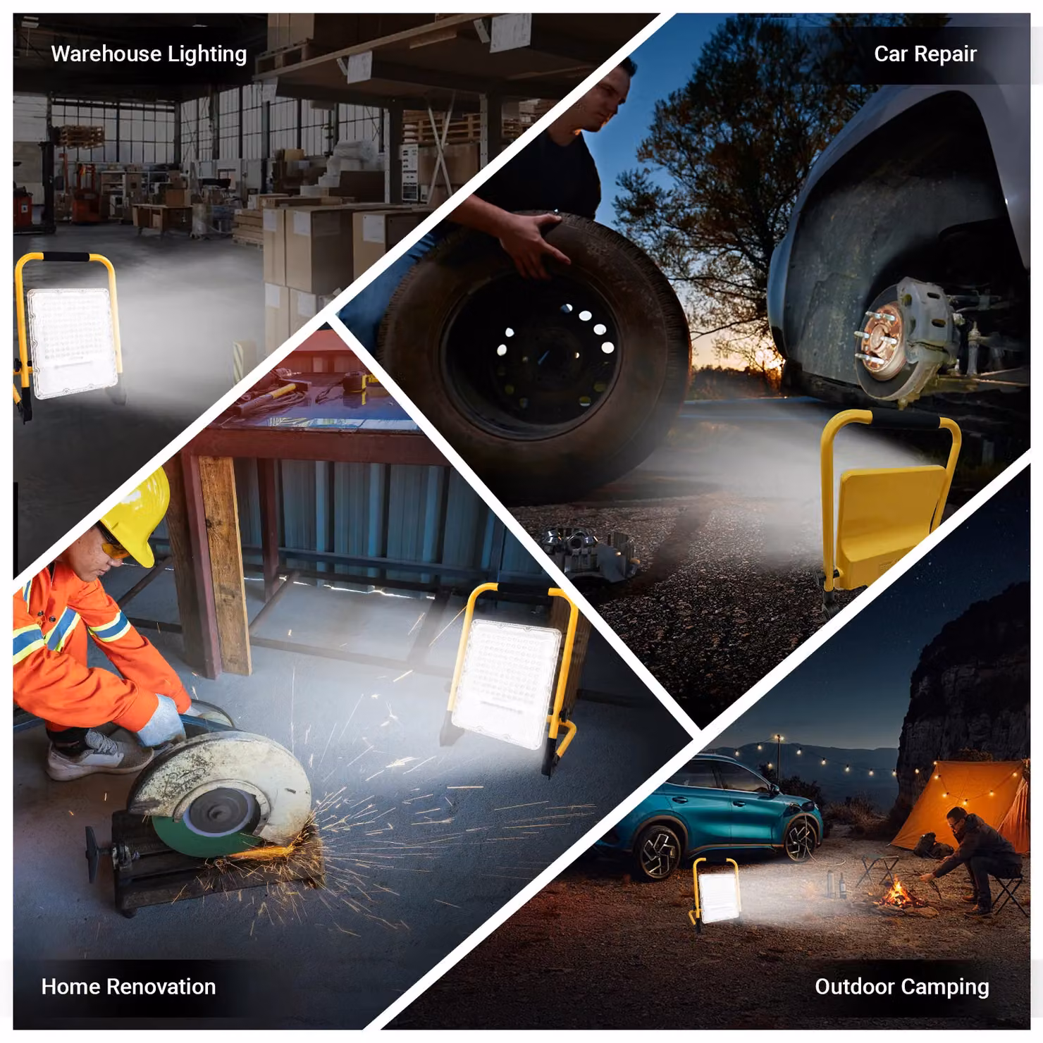 ExtraStar 8.5W Rechargeable LED Portable Flood Light, 1200 Lumen, IP65, Yellow – 5