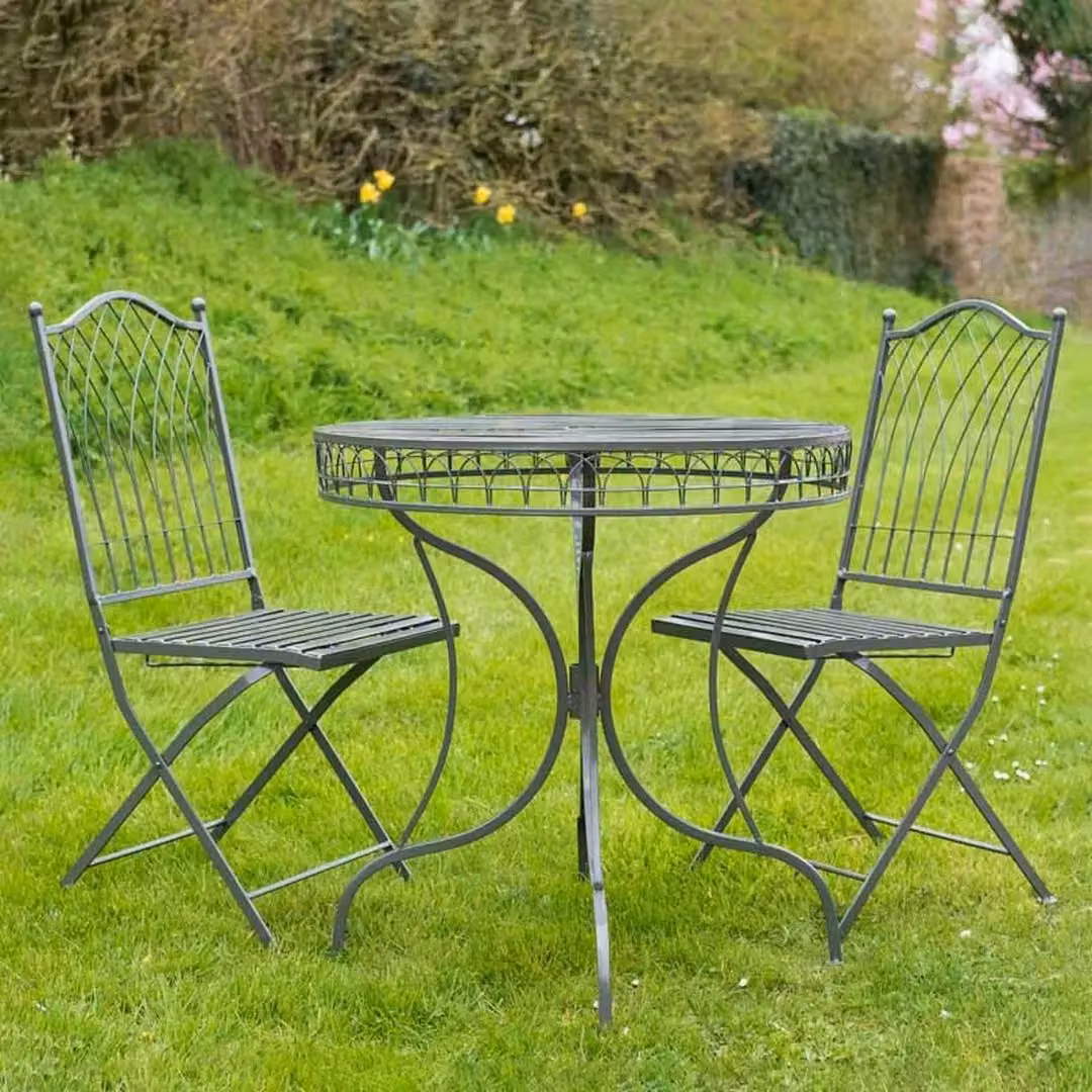 Ascalon Design Ltd Hampton 3pc Bistro Set in Umber Grey, W: 75 cm, D: 75 cm, H: 73 cm – 2