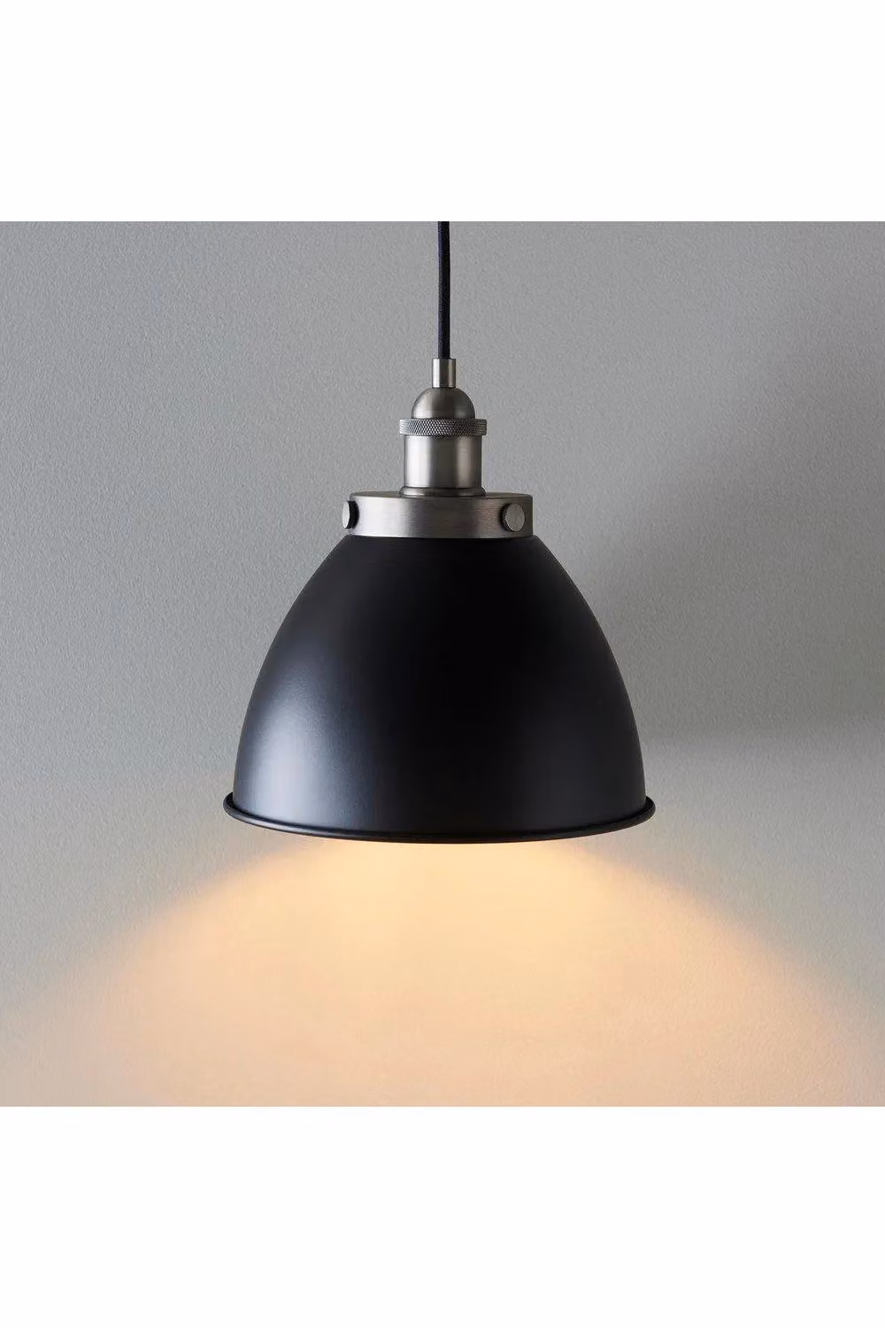 Netlighting Franklin Single Pendant Ceiling Lamp in Aged Pewter and Matt Black with Grey Details – 3