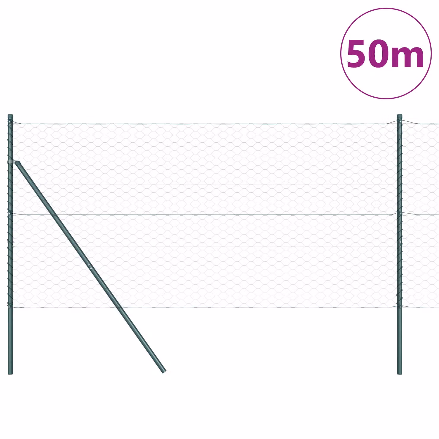 Berkfield Home Grey Powder-Coated Steel Hexagon Fence, 1 x 50 m – 2