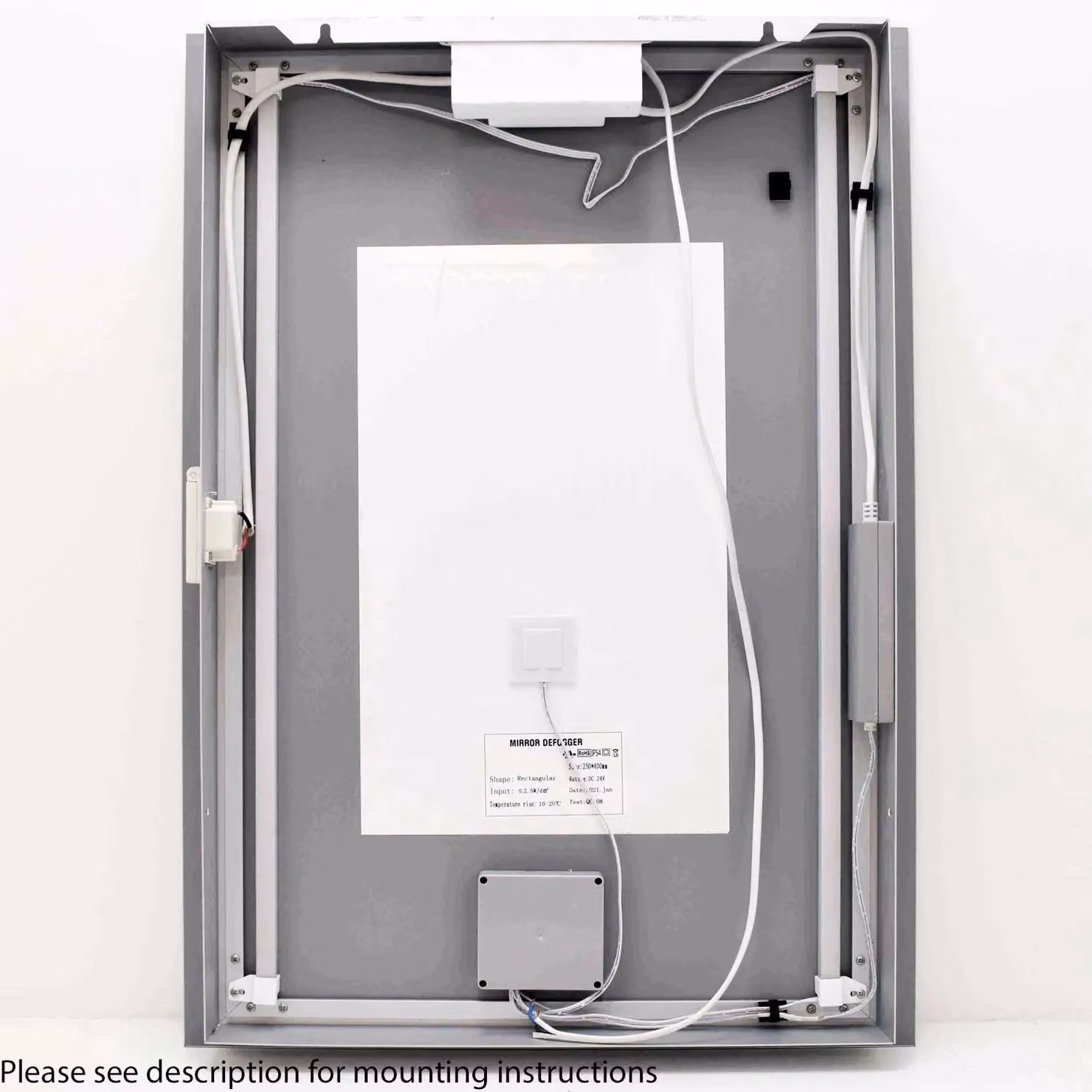 Loops LED Bathroom Mirror with Tunable White Light, Demister and Shaver Socket, W: 50 cm, H: 70 cm – 3