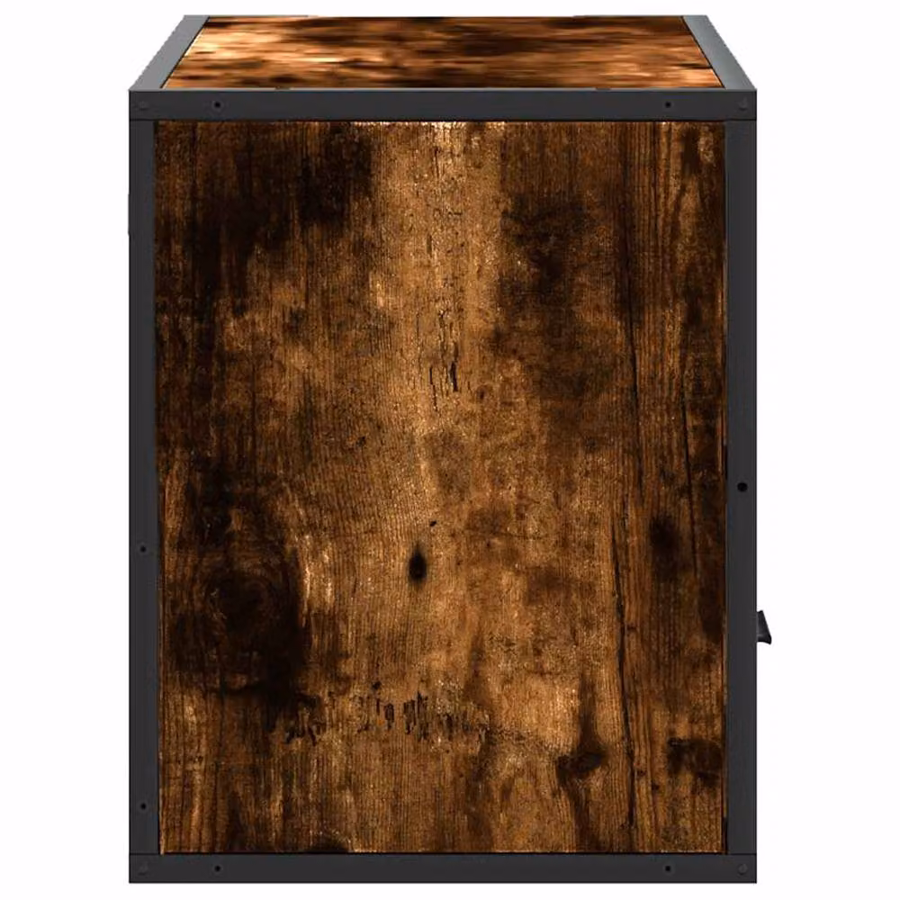 Berkfield Home Industrial TV Cabinet in Smoked Oak and Brown, W/D/H: 80 x 31 x 39.5 cm – 4