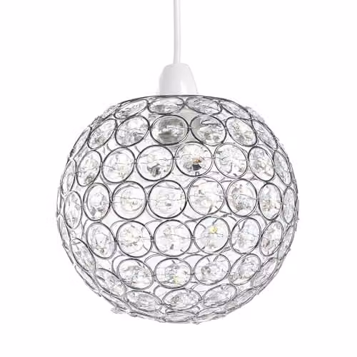 INNOTECK Chrome and Transparent Acrylic Spherical Pendant Lampshade – 1