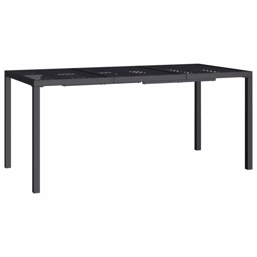 Berkfield Home Anthracite Extendable Garden Table in Black Powder Coated Steel, W: 165 cm, D: 80 cm, H: 72 cm – 3