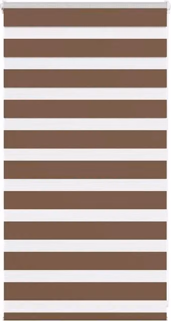 Berkfield Home Brown Zebra Blind with Polyester Fabric, W: 90 cm, H: 100 cm – 1