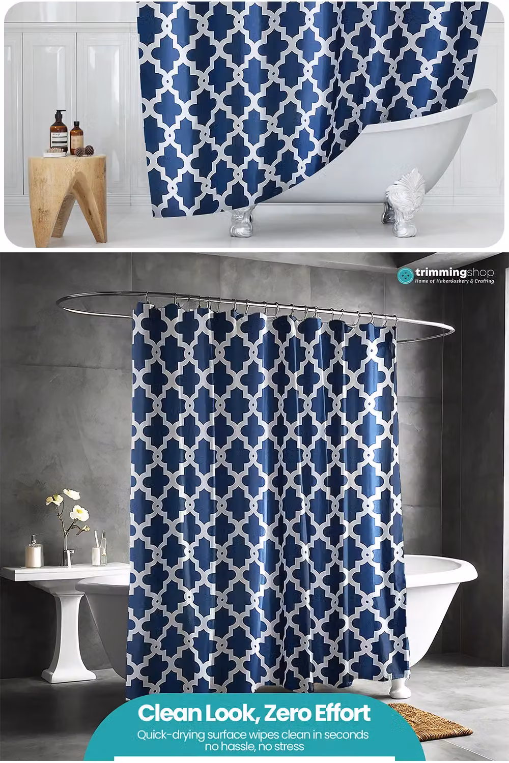 Neel Blue Mandala Polyester Water-Resistant Shower Curtain in Blue, W/D/H: 180 x 180 x 200 cm – 5
