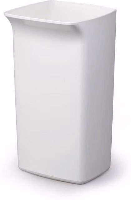 Durabin 40L Square Plastic Waste Bin in White