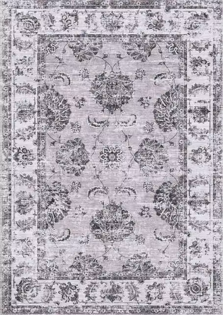 THE RUGS Sulus Vintage Washable Non-Slip Rug in Grey, W/D: 120 x 160 cm