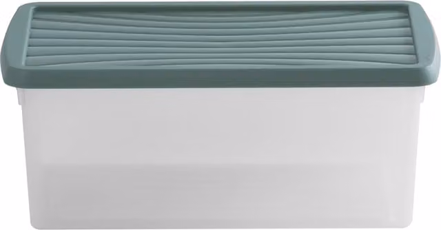 Wham Stackable Plastic Storage Box with Lid, Green, 9l