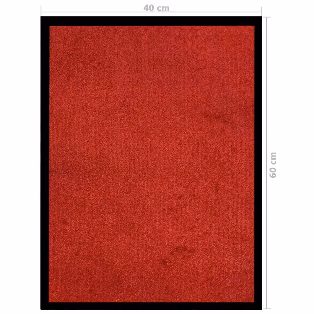 Berkfield Home Red Non-Slip Brushing Doormat, W: 60 cm, D: 40 cm – 4